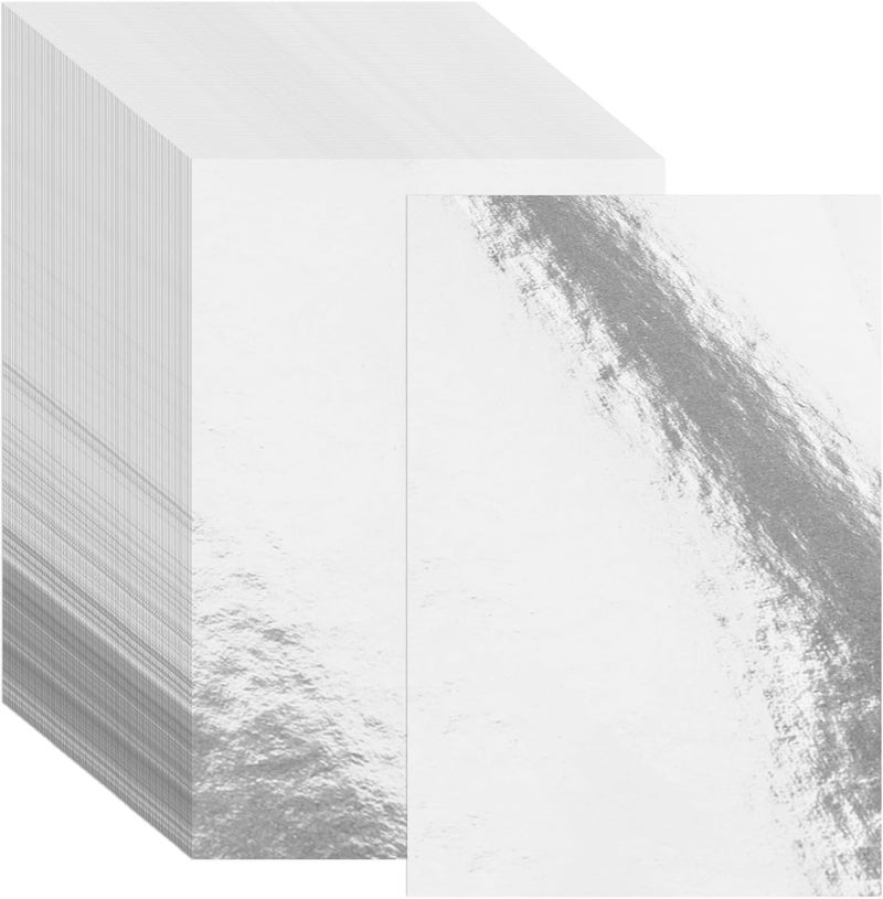 Nitelemn 30 Pack Silver Metallic Cardstock Paper Sheets, 8" x 12" Color Foil Mirror Shimmering Paper 250gsm/92lb For Arts and Crafts, Decorative, Weddings & Birthdays Invitations, Scrapbook Supplies (Silver) - Image 1
